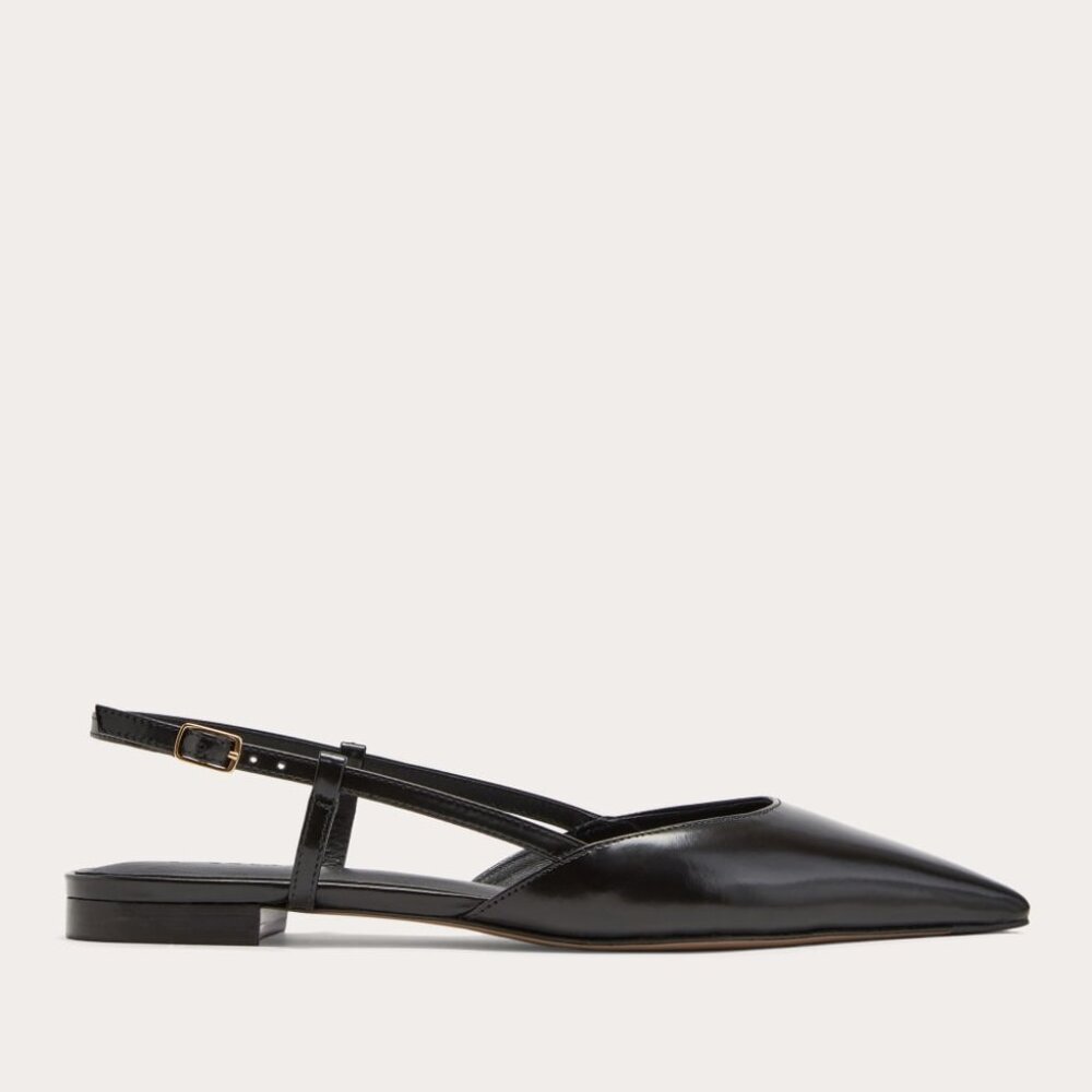 NEW Everlane Studio Slingback Flat in Black, Size 7.5 - Picture 2 of 4